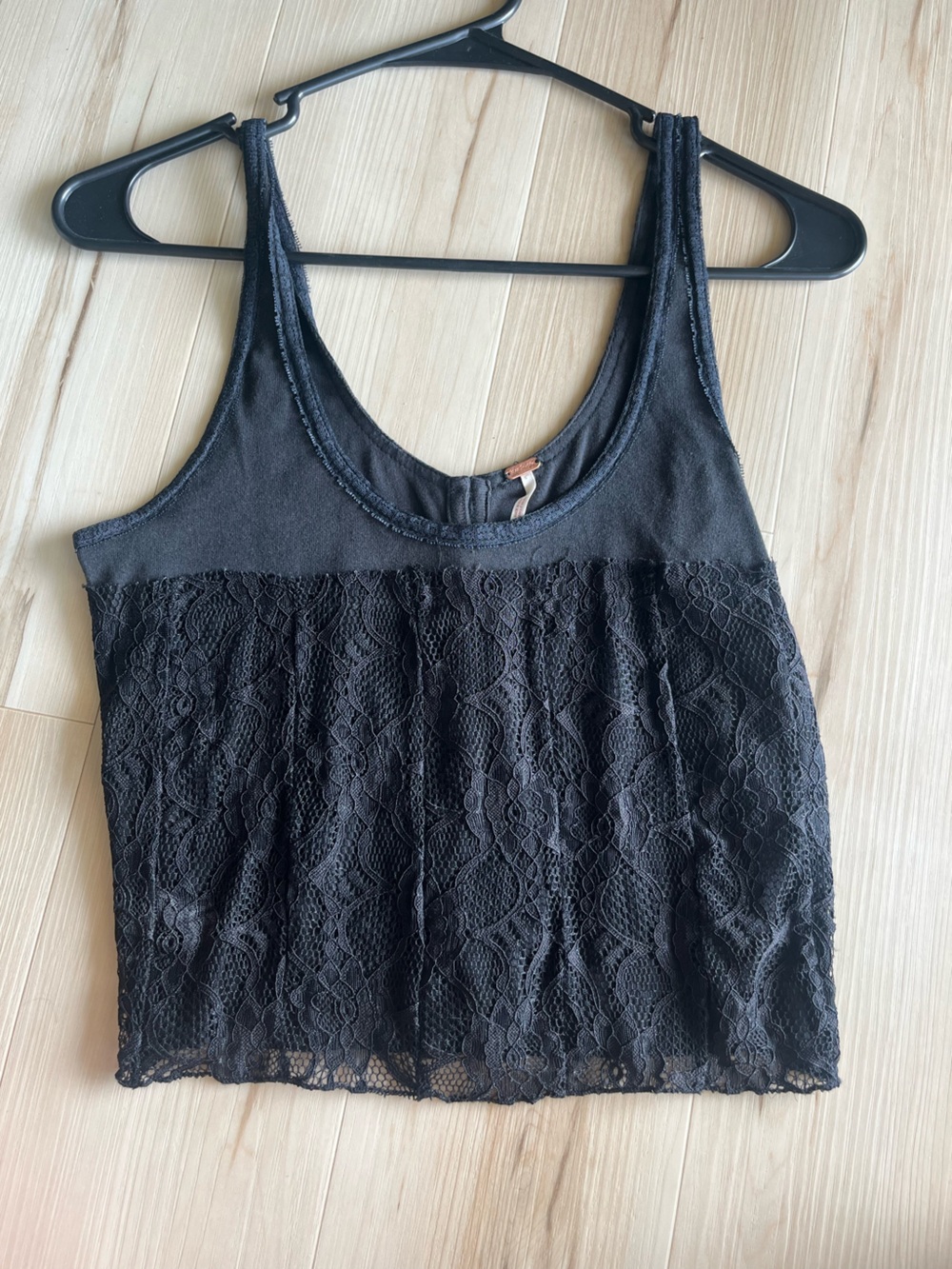 Free people black lace tank top